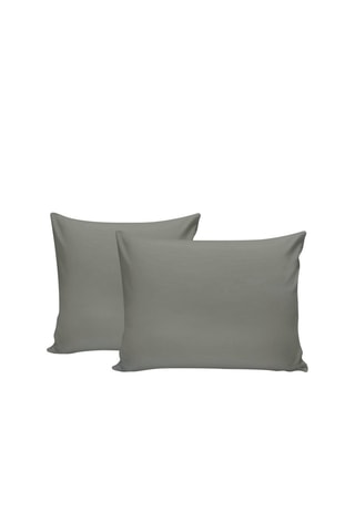 2 fundas de almohada de algodón reforzado 155 hilos/cm² Tonne Grise - Caqui