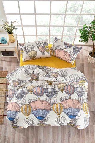 Juego de nórdico de algodón 47 hilos/cm² Cappadocia - Blanco y amarillo