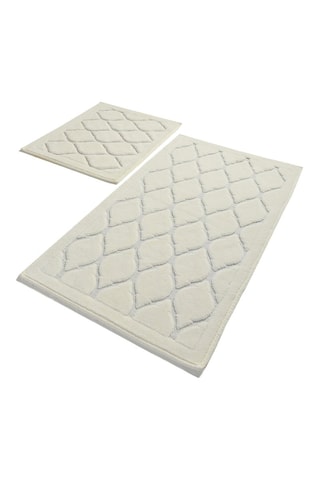 2 alfombras de baño - Crudo - 50 x 60 cm / 60 x 100 cm
