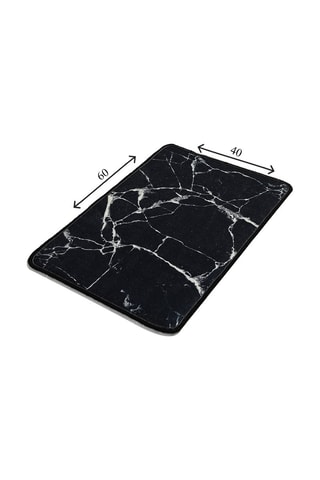 Alfombra de baño Marble - Negro - 40 x 60 cm