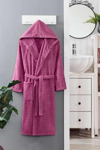 Albornoz con capucha Doga - Rosa