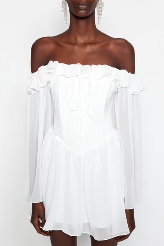 Vestido evasé - Blanco