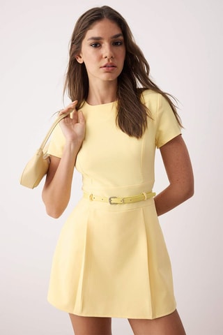 Combishort trompe-l'œil - Jaune