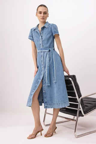Abito a camicia in jeans - Blu