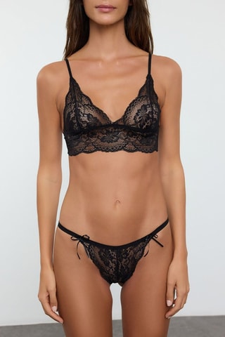 Bralette e tanga - Nero