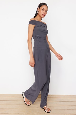 Top et pantalon taille haute - Gris