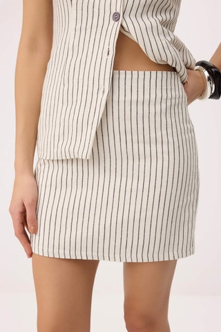Gilet sans manches et minijupe taille haute - Blanc