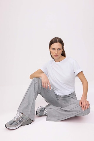Pantalon flare taille haute - Gris
