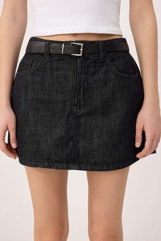 Jupe-short en jean - Noir