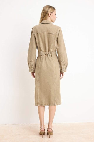 Robe droite en jean - Beige