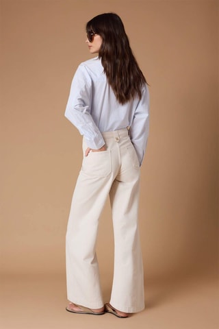 Jeans wide legs a vita alta - Bianco