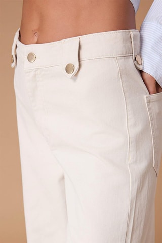 Jeans wide legs a vita alta - Bianco