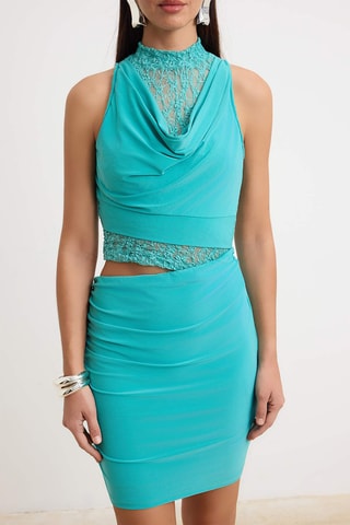 Robe fourreau - Turquoise