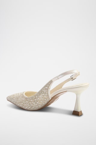 Zapatos de satén de tacón - Blanco