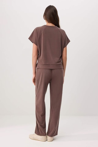 T-shirt et pantalon wide leg - Marron