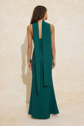 Abito bustier e foulard - Verde