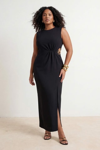 Vestido largo sin mangas - Negro