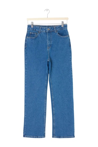 Jeans straight a vita alta - Blu