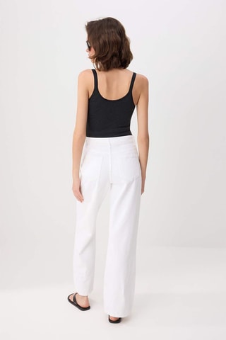 Jeans wide legs a vita alta - Bianco