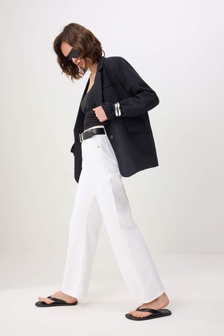 Jeans wide legs a vita alta - Bianco