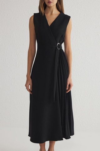 Vestido cruzado - Negro