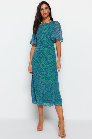 Robe midi - Bleu