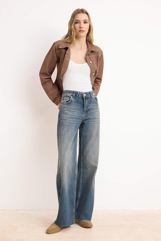 Jeans wide legs a vita alta - Blu