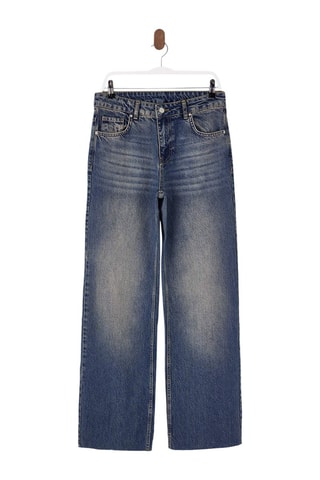 Jeans wide legs a vita alta - Blu