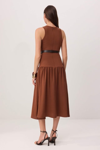 Robe midi - Marron