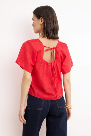 Blusa in sangallo - Rosso