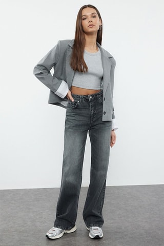 Jeans wide legs - Grigio