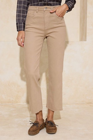 Jeans flare a vita alta - Marrone