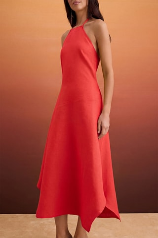 Robe midi en lin - Violet