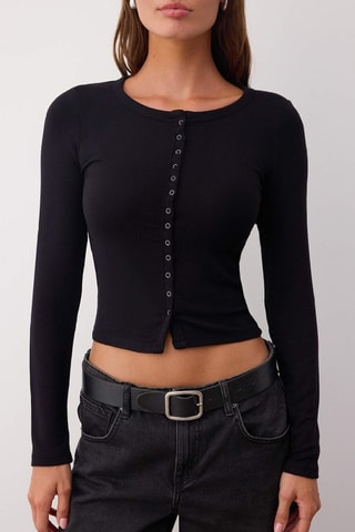 Cardigan corto - Nero