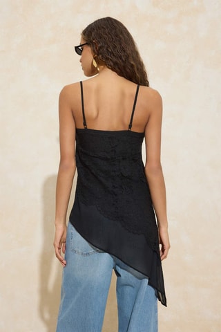 Top de encaje - Negro