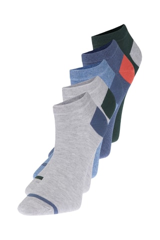 5 paires de socquettes - Bleu, jaune et rouge