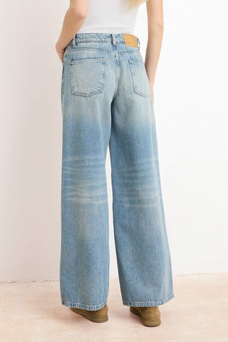 Jeans wide legs a vita alta - Azzurro