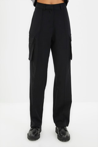 Pantalon cargo taille haute - Noir