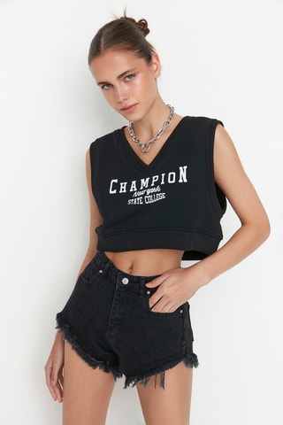 Short en jean - Noir