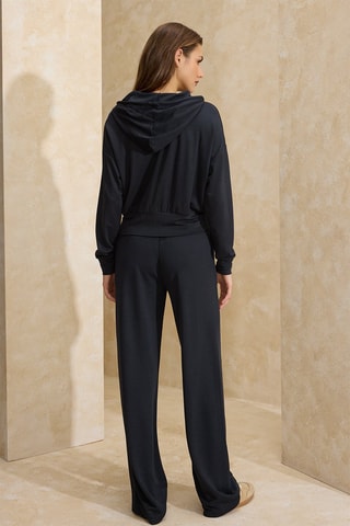 Sweat à capuche et pantalon taille haute - Bleu
