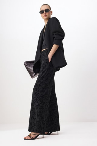 Pantalon wide legs taille haute - Noir