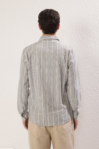 Chemise regular - Beige et bleu