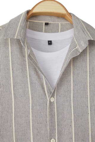 Chemise regular - Beige et bleu