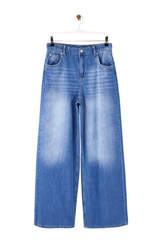 Jeans wide legs a vita alta - Blu