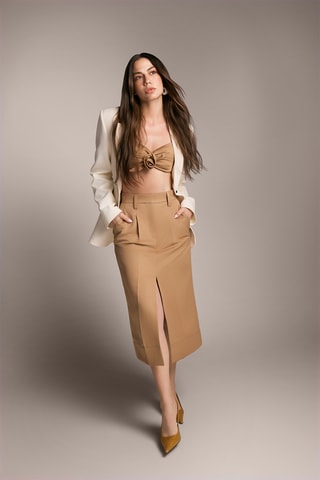 Jupe droite - Taupe