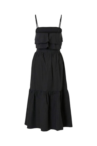 Crop top volanté et jupe longue taille haute - Noir