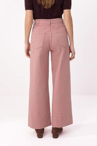 Jean wide legs taille haute - Rose