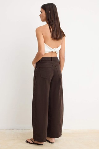 Jeans a vita alta - Marrone