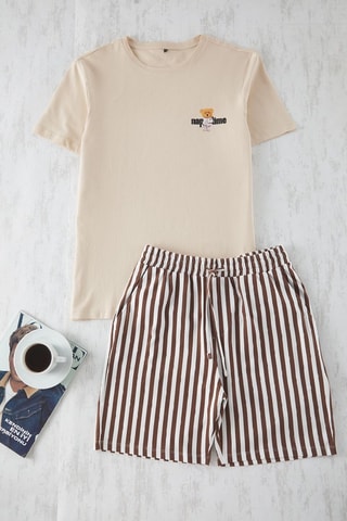 Pyjama - Beige et marron