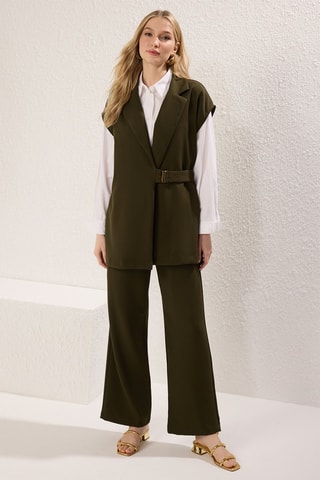 Gilet long et pantalon - Kaki